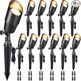 Gardenreet LED Spot Light Outdoor - Die-Cast Brass 12V Uplighting Waterproof, Low Voltage Landscape Lights Metal | Lumora