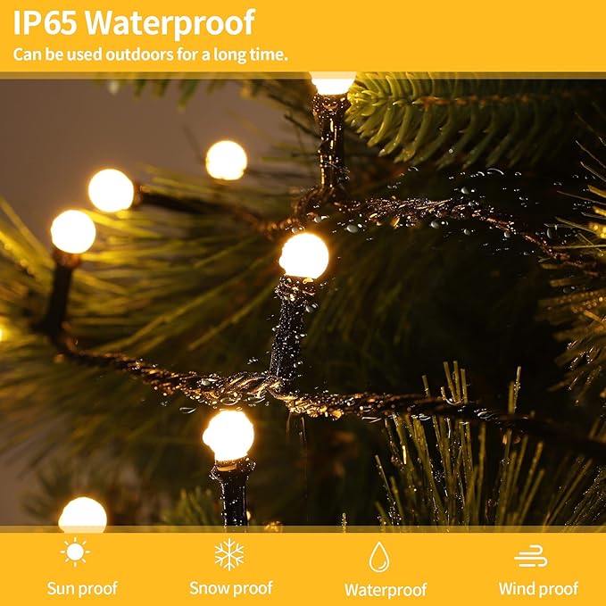 LED Christmas Lights Outdoor,300LED 105Ft 8 Modes Plug-in Connectable Waterproof Globe String Lights for Outdoor & | Lumora