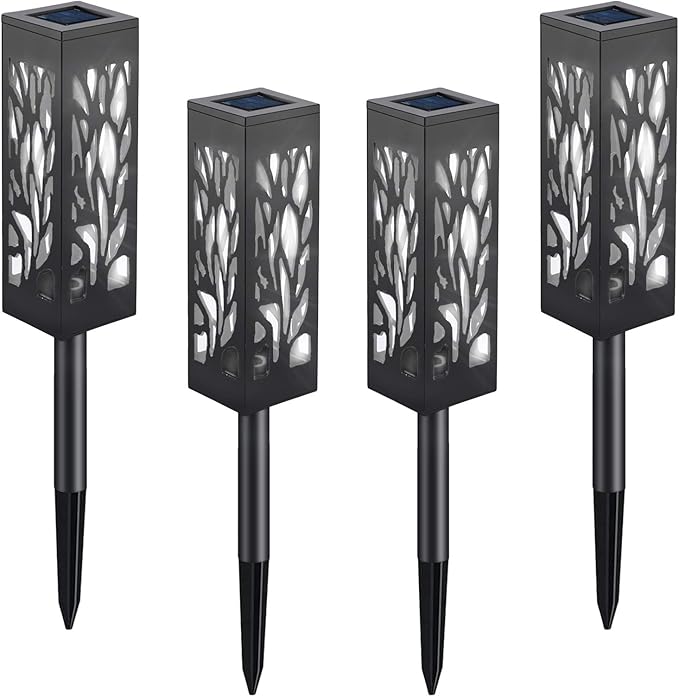 TOPCHANCES Solar Garden Lights,Outdoor Waterproof Solar Pathway Lights Solar Powered Garden Path Landscape Lights for Patio Lawn Yard Driveway Walkway Porch Decor Lights …
