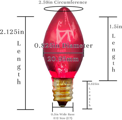 EST. LEE DISPLAY L D 1902 Indoor ＆ Outdoor String Light C7 Ceramic Christmas Steady Replacement Bulbs (Valentine' Day Bulbs)