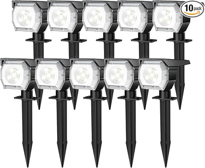 EIUIO Solar Outdoor Lights, 3 Lighting Modes Solar Spot Lights Outdoor with Auto On/Off, Waterproof Landscape Lighting for Garden Yard Pathway