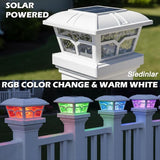 SIEDiNLAR Solar Post Cap Lights Outdoor 2 Color Modes LED for 4x4 5x5 6x6 Wooden Vinyl Posts Fence Patio Deck | Lumora