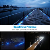 VOLISUN Solar Driveway Lights Dock Deck Lights 4-Pack,2 Colors in 1, LED Solar Powered Waterproof Outdoor Warning | Lumora