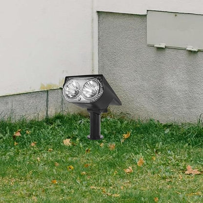 Toyvian Solar Spot Lights Outdoor 2led Warm White Waterproof Landscape Lighting for Garden Yard Patio Tree Pathway with Dark Sensing Solar Powered Spotlights