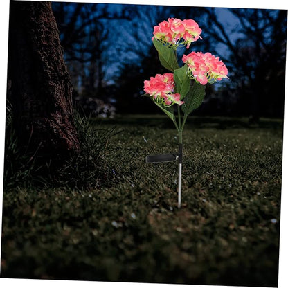 DOITOOL 4pcs Garden Solar Hydrangea Stake Lamp Decorative Outdoor Solar Lights for Pathway and Design Easy Installation for Lawn and Garden Decor
