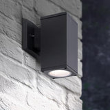 ASD 1 Light Square Dusk to Dawn Outdoor Wall Light Fixture | 60W E26 Bulb Socket 120V ETL Cylinder Up Down Lights | | Lumora
