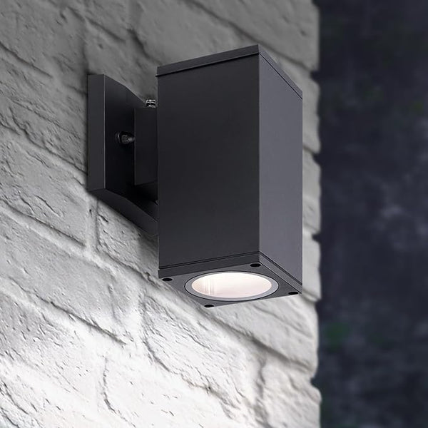 ASD 1 Light Square Dusk to Dawn Outdoor Wall Light Fixture | 60W E26 Bulb Socket 120V ETL Cylinder Up Down Lights | | Lumora