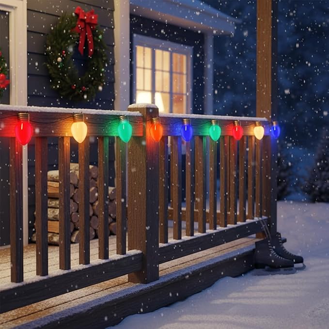 Jumbo Christmas Lights Outdoor, 16ft Multicolor Giant Bulb String Lights for Holiday Décor, Durable Waterproof LED | Lumora