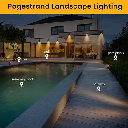 Low Voltage Landscape Lighting,6 Pack Outdoor LED Landscape Spotlights with Transformer 27V Garden Lights Pathway Lights IP65 Waterproof 3000K Warm White