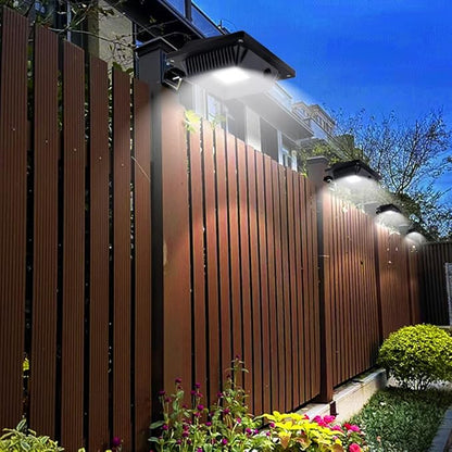 Gutter Lights, 40 LED Solar Patio Decor - Deck, Fence, Wall, Backyard, Porch, Pool, Step, Stairs, Yard, Garden, Pathway (4Pack, Black, Cool White Light)