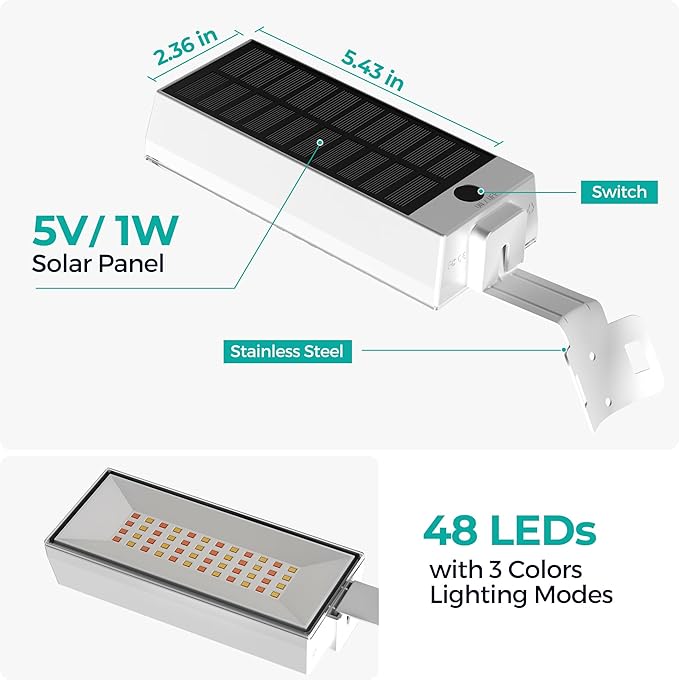 3 Colors in 1 Solar Flag Pole Lights 2 Pack + Solar Pathway Lights with Motion Sensor 6 Pack