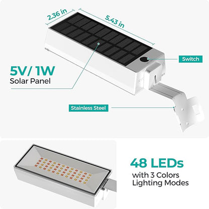 3 Colors in 1 Solar Flag Pole Lights 2 Pack + Solar Pathway Lights with Motion Sensor 6 Pack