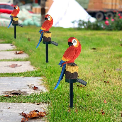 Uonlytech 2pcs Solar Light Backyard for Lamp Stake Lawn Resin Decor Decorative with Landscape Lights Pathway Patio Decorations Decoration Outdoor Parrot Animal Garden Led Ornament