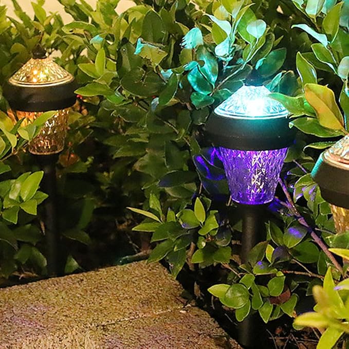Solar Lights Outdoor 4 Pack Solar Pathway Lights Outdoor Waterproof LED Landscape Lights Solar Powered Outdoor Lights Solar Garden Lights for Pathway Walkway Yard