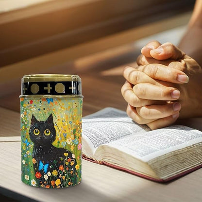 Black Cat Solar Garden Light Waterproof and Energy Saving Solar Memorial Lights for Graves Remembering Loved Pets Cemetery Decorations for Grave for Cemetery Graveyard Memorial