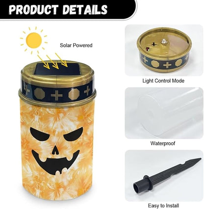 Ghost Face Solar Outdoor Lights, Waterproof Solar Pathway Lights,Auto On/Off Solar Lights, Solar Garden Lights for Grave Walkway Driveway Yard Lawn Landscape