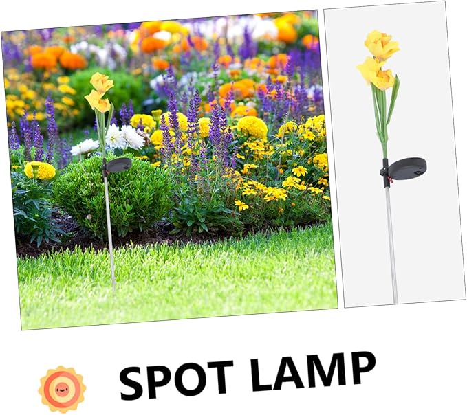 Totority Solar Narcissus Flower Led Lights Outdoor Solar Garden Path Lights Energy-Saving for Landscape