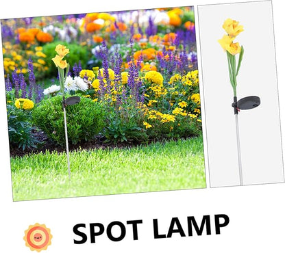 Totority Solar Narcissus Flower Led Lights Outdoor Solar Garden Path Lights Energy-Saving for Landscape