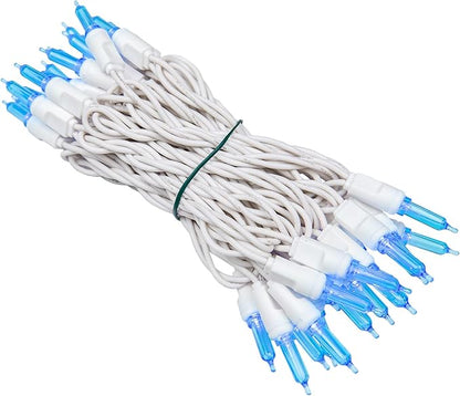 Novelty Lights Vintage Style T5 Blue LED Christmas Lights, 11.5 Feet White Wire String of 35 Mini Bulbs, UL Listed Indoor/Outdoor Tree Lighting