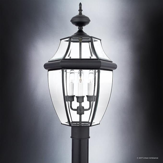 Urban Ambiance Luxury Colonial Outdoor Post Light, Large Size: 23" H x 12.5" W, with Tudor Style Elements | Lumora