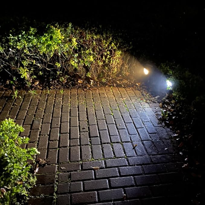 6500k,Solar Warm White Spot Lights Outdoor 2PK, Solar Powered LED 2800K Landscape Lighting Low Voltage IP65 Waterproof Auto On/Off Spotlights for Outside Garden Yard Landscape