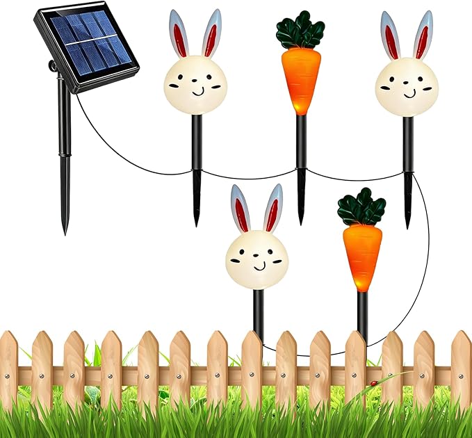 Easter Solar Lights,Decorative Easter Bunny Carrot Pathway Waterproof Lighting | Yard Solar Lights - for Garden Yard Patio Porch Lawn Walkway Courtyard Landscaping