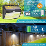 Solar Outdoor Lights, [138 LED/4 Packs] Solar Motion Sensor Security Lights with 3 Lighting Modes Solar Wall Lights | Lumora