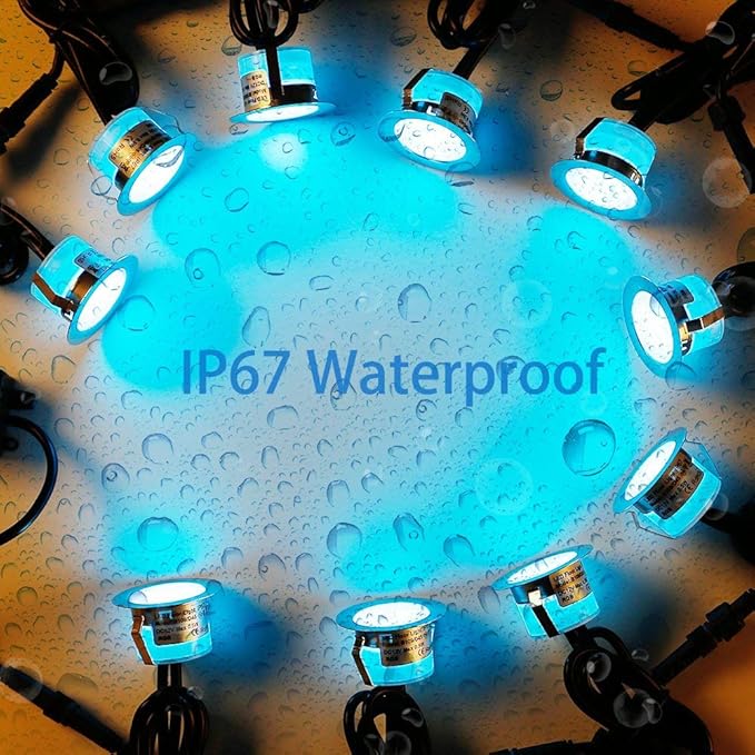 LED Deck Light Kit, 20pcs Φ1.77 WiFi Wireless Smart Phone Control Low Voltage Recessed RGBW Deck Lights with | Lumora