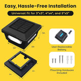 Brighticonic Solar Post Cap Lights Outdoor 4x4, 3x3 – Auto On/Off Post Lights Solar Powered - Easy Install IP65 | Lumora