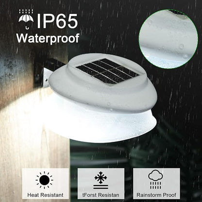Yinder 12 Pieces Solar Gutter Lights Outdoor 9 LED Waterproof Gutter Solar Lighting Deck Fence Lamps White Lamps for Garden Backyard Pathway Roof Yard Utility Patio Wall(White)