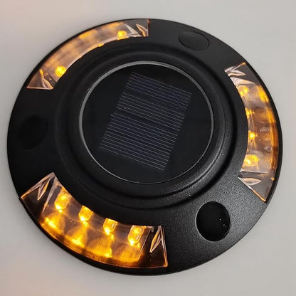 Fafeicy Solar Driveway Marker Light Aluminium Alloy Solar Powered Outdooor IP68 LED Road Studs Lamp for Sidewalk Pathway (Yellow Light)