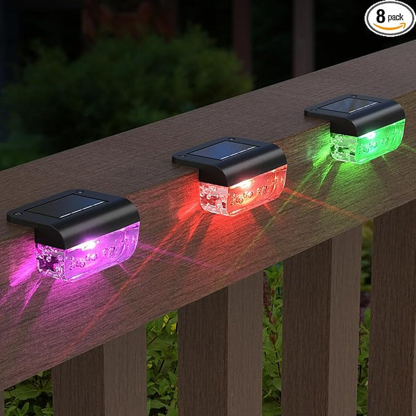 Solar Deck Lights 8 Pack, Solar Lights Outdoor Waterproof for Outside, Stairs, Step, Fence, Yard, Garden, Patio | Lumora