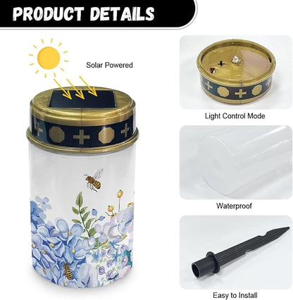 Purple Lavender Solar Lights Outdoor Waterproof Solar Pathway Lights LED Solar Lantern Landscape Lighting for Yard Patio Solar Stake Lights Wall Light Auto On/Off