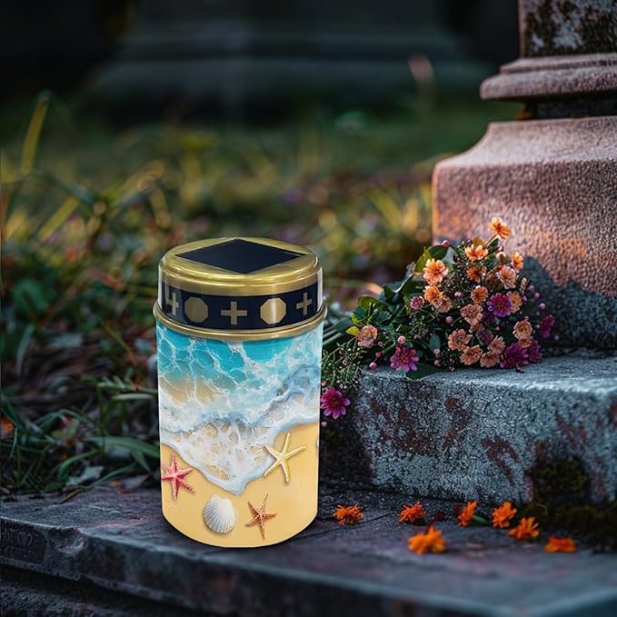 ZOUTAIRONG Seaside Starfish Design Solar Light for Cemetery Grave Durable Garden Lights Solar Powered Powered | Lumora