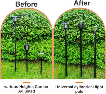 Solar Light Replacement Stakes with Extension Tubes and Connectors for Outdoor Landscaping Path Lights Weather-Resistant Garden Lighting Accessories 12.20In