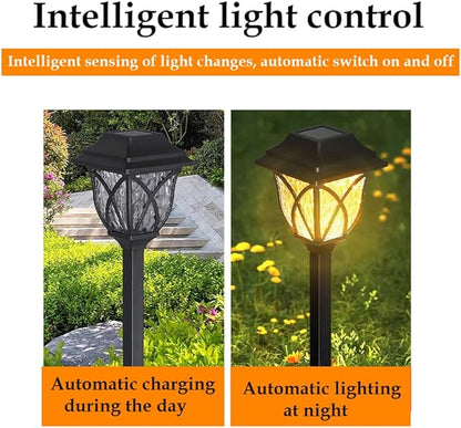 Outdoor Solar Path Lights 4 Pack Solar Garden Lights Yard Landscape Lighting IP65 Waterproof LED Garden Path Lights for Lawn Garden Terrace Walkway Cemetery