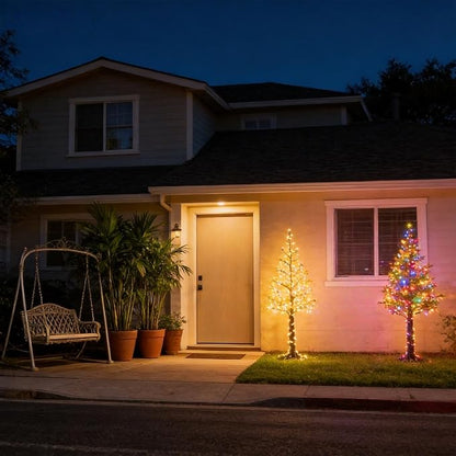 200 LED Color Changing Christmas Lights with Remote - 8 Modes (Warm White to Multicolor), 66ft Green Wire ETL Certified Commercial Grade, Waterproof Indoor/Outdoor for Patio, Trees & Parties.