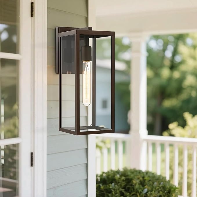 Bestshared Outdoor Wall Sconce Lights,Exterior Wall Lighting Fixtures with Clear Glass, Anti-Rust Outside Lantern | Lumora