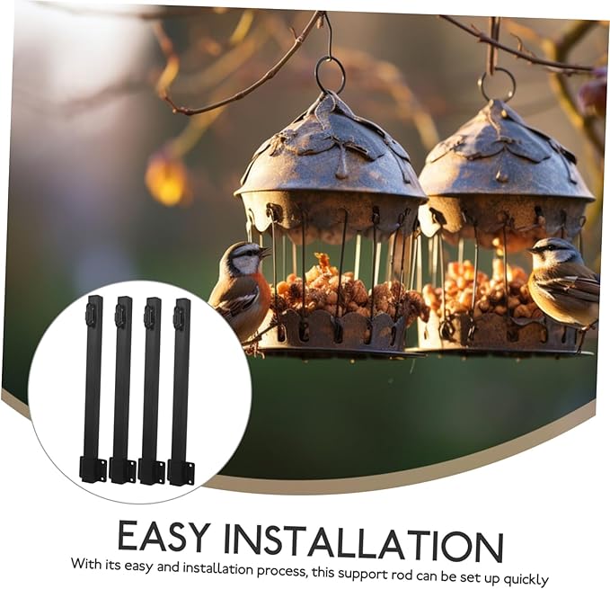 TEHAUX 4Pcs Outdoor String Light Poles Support Rods for Hanging Bird Feeders Lights Easy Installation for Patio | Lumora