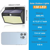 Solar Outdoor Lights, [138 LED/4 Packs] Solar Motion Sensor Security Lights with 3 Lighting Modes Solar Wall Lights | Lumora