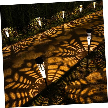 6pcs Solar Garden Stake Lights Warm Colorful LED Pathway Lights Outdoor Landscape Solar Lamps for Yard Patio Walkway Decor