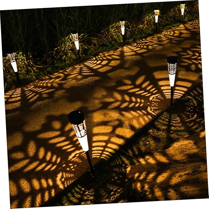 VICASKY 6pcs Solar Garden Ground Lights Outdoor Landscape Solar Pathway Stake Lights Warm and Colorful LED Lawn Courtyard Lighting for Patio Walkway Yard Decor