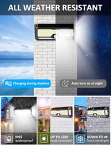 Solar Outdoor Lights - 4000Lm 268 LED Motion Sensor Lights Outdoor, IP65 Waterproof Led Security Lights Bright | Lumora