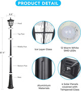 Kemeco Solar Post Light, ST4311AC Dusk to Dawn Outdoor Bright Post Lamp Solar Powered for Yard Garden Patio Deck | Lumora