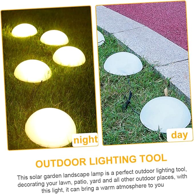 Veemoon Solar Garden Lamp Warm Light Hemisphere Ground Stake Outdoor Pathway Light for Patio Driveway Flower Bed | Lumora