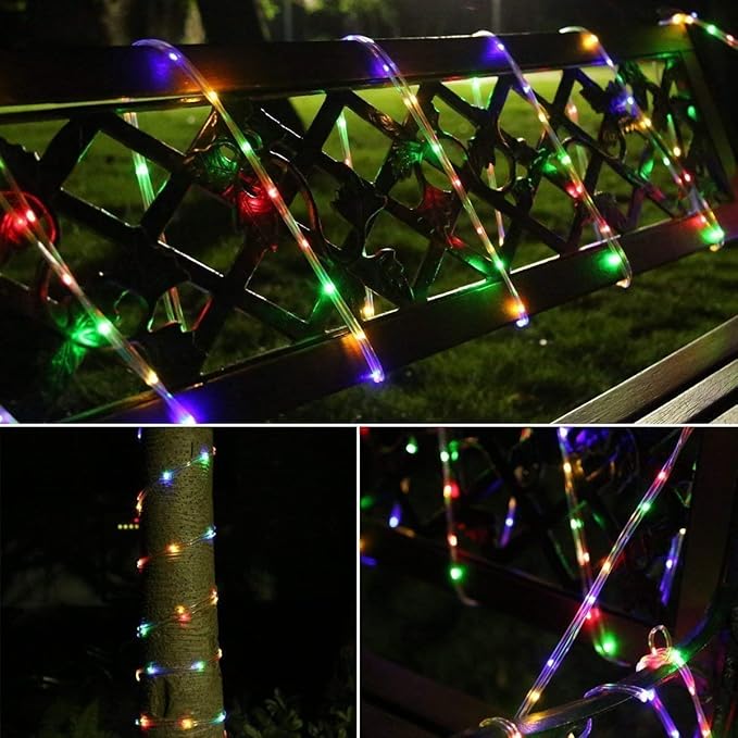 Solar Rope Lights Outdoor, 23ft 50LED Outdoor Rope String Lights Waterproof Copper Tube Wire String Lights for Garden,Yard, Path, Fence, Stairs, Backyard, Patio (Multicolor)
