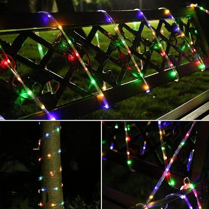 Solar Rope Lights Outdoor, 23ft 50LED Outdoor Rope String Lights Waterproof Copper Tube Wire String Lights for Garden,Yard, Path, Fence, Stairs, Backyard, Patio (Multicolor)