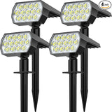 Solar Spot Lights Outdoor Waterproof IP65, [4 Pack/52 LED] 2-in-1 Solar Landscaping Spotlights, 3 Lighting Modes | Lumora