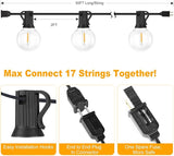 100ft 2-Pack Outdoor G40 LED Globe String Lights Dimmable Waterproof Shatterproof Light Strings with 52 Bulbs | Lumora