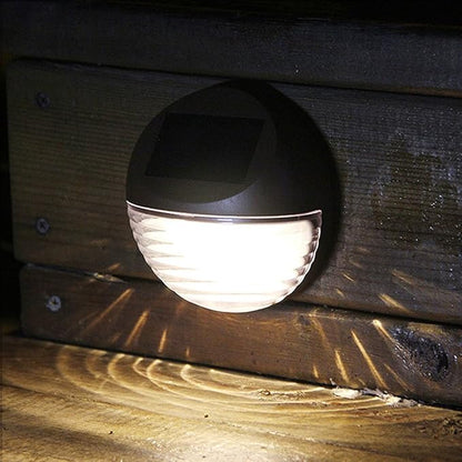 kinna Solar Deck Lights Outdoor, 4 Pack Solar Step Lights Wall Lamp LED Waterproof Patio Decor Solar Lights for Outside Railing, Stairs, Fence, Post, Yard and Driveway, Warm White